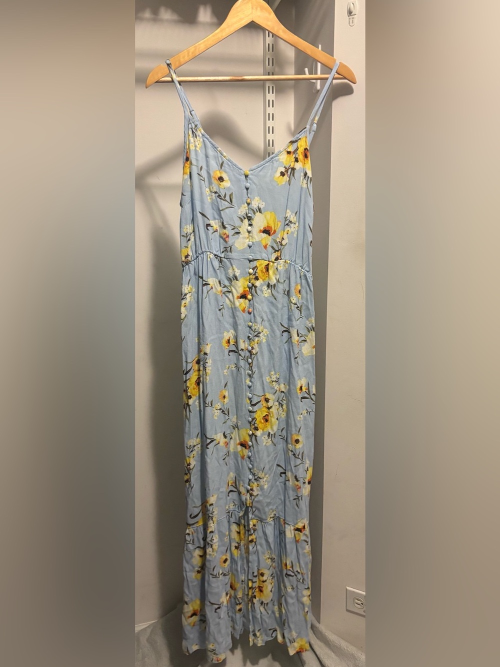 Light Blue Floral Maxi Dress
